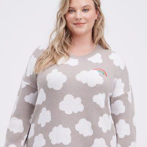 TORRID PULLOVER DROP SHOULDER TUNIC SWEATER 0